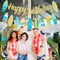Surfboard Birthday Banner Gold Glitter Summer Beach Surf Party Decorations Summer Surfing Birthday Banners for Tropical Hawaiian Beach Decoration Swimming Pool Hawaii Party Supplies